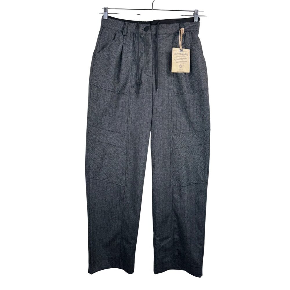 Democracy Chevron Drawstring Trouser pants wide‎ leg stretch preppy sz 10